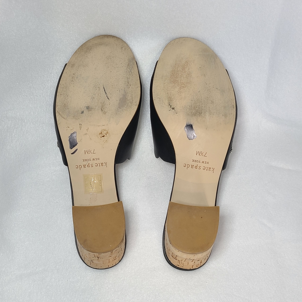 Kate Spade Warren Scalloped Leather Sandals Mules Size 7.5 - Picture 14 of 16